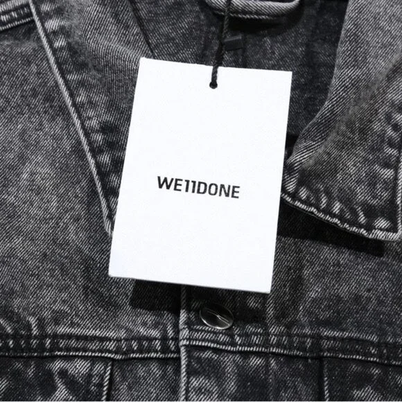 We11done Distressed Denim Jacket Black